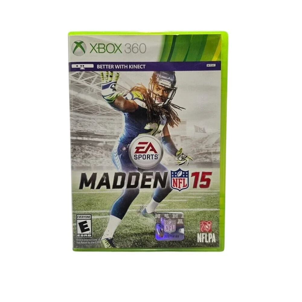 Madden NFL 15 Xbox 360 Richard Sherman‎ Cover Complete Tested Pre-Owned
